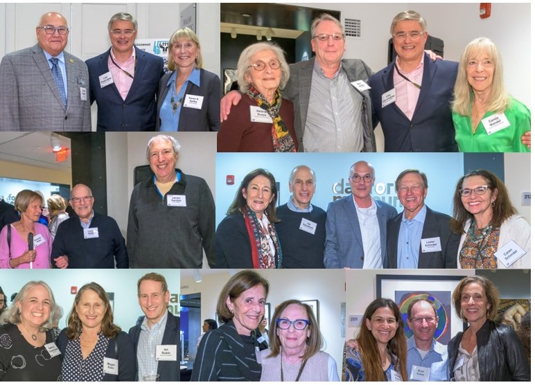 Clockwise: City of Framingham Mayor Charlie Sisitsky with CEO Lino Covarrubias and Senate President Karen Spilka; Former Executive Director Helene Kress, CEO Emeritus Marc Jacobs, CEO Lino Covarrubias, and Former Executive Director Candace Mandel; Senior Director of Philanthropy Jayne Lampert; Board Vice President Jay Gainsboro, Former Board President David Milowe, Former Board President Lester Schindel and his wife Caren; Board President Allison Kates and her husband Brad with Board Member Stephanie Elkind; Former Board Member Diane Black and Donor Marsha Chasen; Former Board President Kathryn Anbinder Covarrubias with Board Vice President Ian Rubin and his wife Maggie; Former Board President Louis Kates with his wife Rosanne and Former Board President James Gordon. Photos: Sheldon Golder.